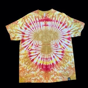Haus of Hendo Hand Dyed Tie-Dye Short Sleeve Tee - Red, Yellow, White